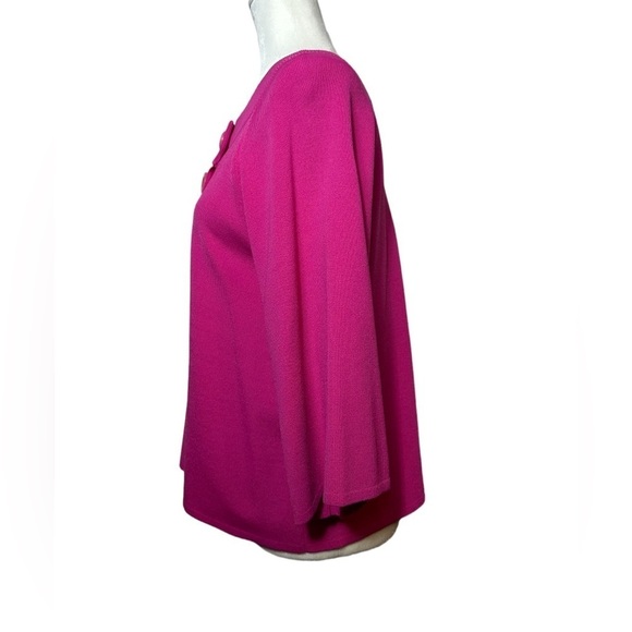 Cable & Gauge Sweater Shrug Cardigan Sweater 3/4 Flare Sleeve Pink Size Small - Picture 3 of 11